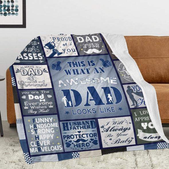 Gift for Dad from Daughter Son, Dad Blanket for Father's Day, Bed Couch Throw Blankets for Anniversary Birthday Christmas