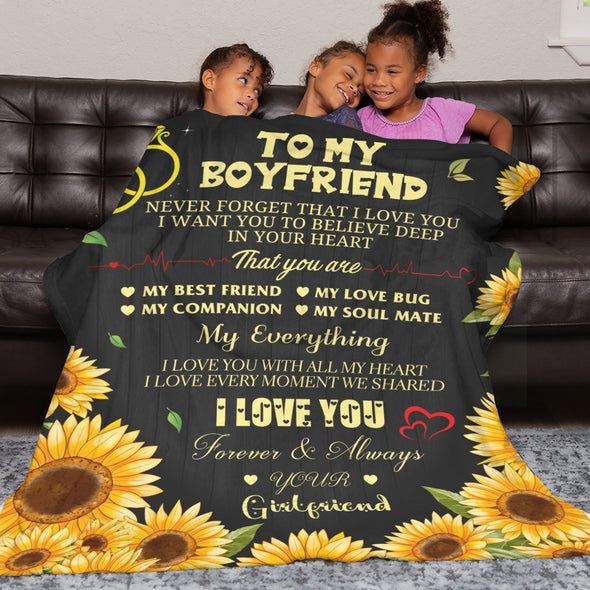 Gifts for Men Boyfriend, Valentine's Anniversary Christmas Birthday I Love You Throw Blanket for Him