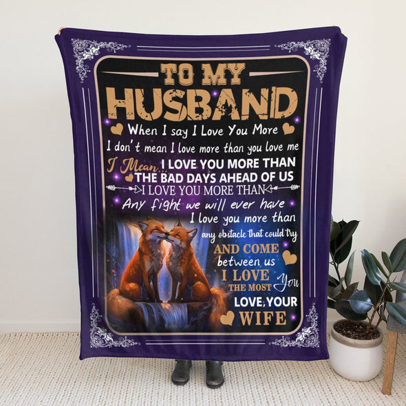 Husband Gifts Blanket, Anniversary Couple Gifts for Him, Throw Blanket for Boyfriend Christmas, Valentine, Birthday, Wedding Gifts