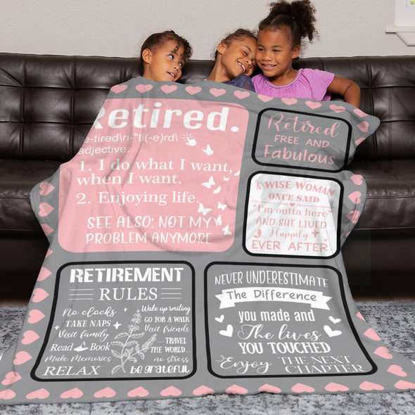 Retirement Blanket Gifts for Women/Men, Funny Farewell Throw Blanket for Going Away Gift, Coworker Leaving Gift