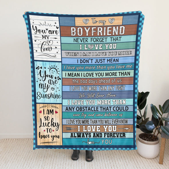 Gifts for Men Boyfriend, Valentine's Anniversary Christmas Birthday I Love You Throw Blanket for Him