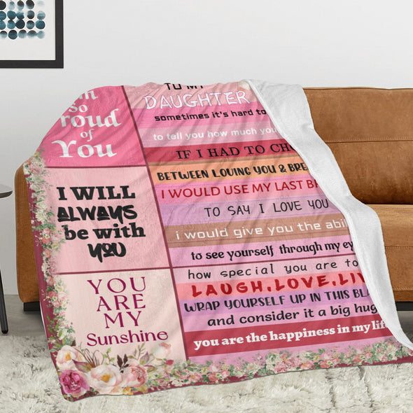 Daughter Blanket, Daughter Birthday Gift, Throw Blanket from Mom Dad, Graduation Christmas Wedding Mothers Day Gifts