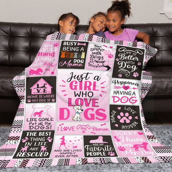 Dog Mom Blanket, Dog Lovers Gifts for Women, Puppy Throw Blanket for Bed Couch Christmas Gift