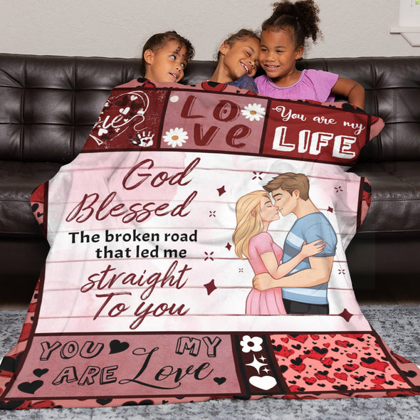 Valentine's Day Blanket Wedding Throw Couple Gifts for Men Women Boyfriend Girlfriend Husband Wife