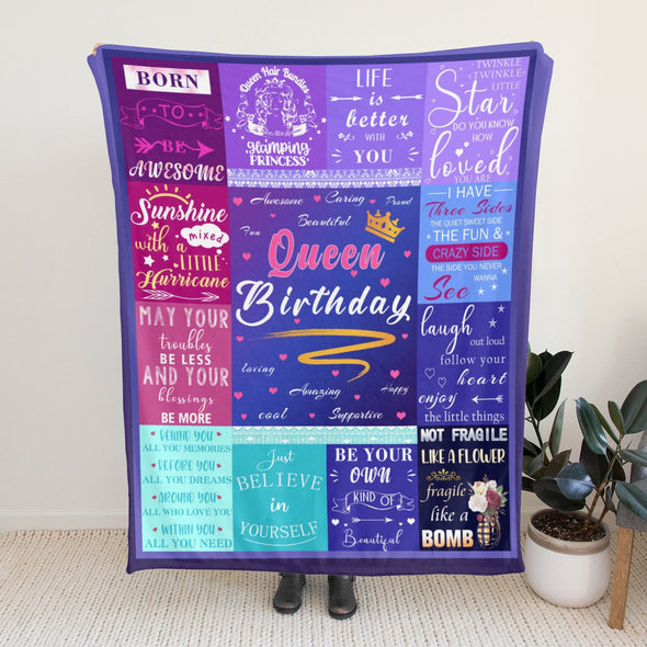 Birthday Gifts for Women Blanket, Happy Birthday Decorations Throw for Girls Her Friend Mom Sister Grandma Wife