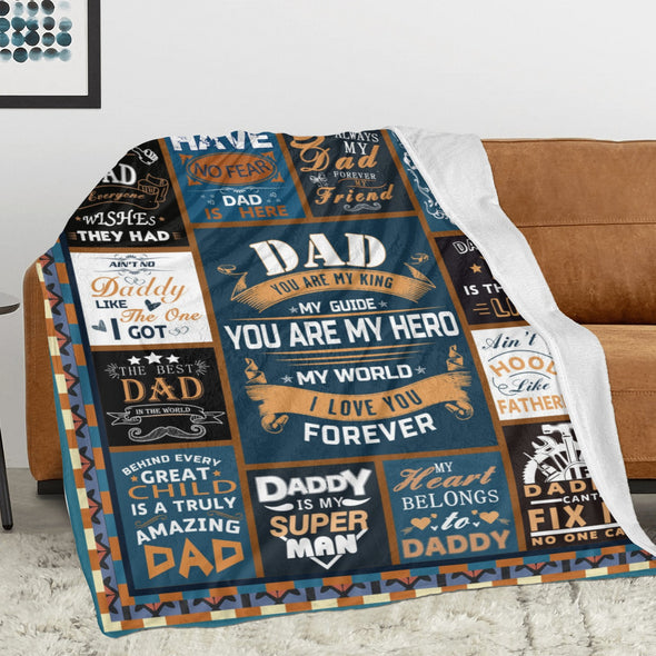 Gift for Dad from Daughter Son, Dad Blanket for Father's Day, Bed Couch Throw Blankets for Anniversary Birthday Christmas