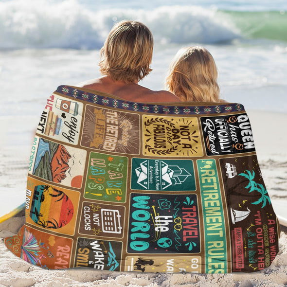 Retirement Blanket Gifts for Women/Men, Funny Farewell Throw Blanket for Going Away Gift, Coworker Leaving Gift