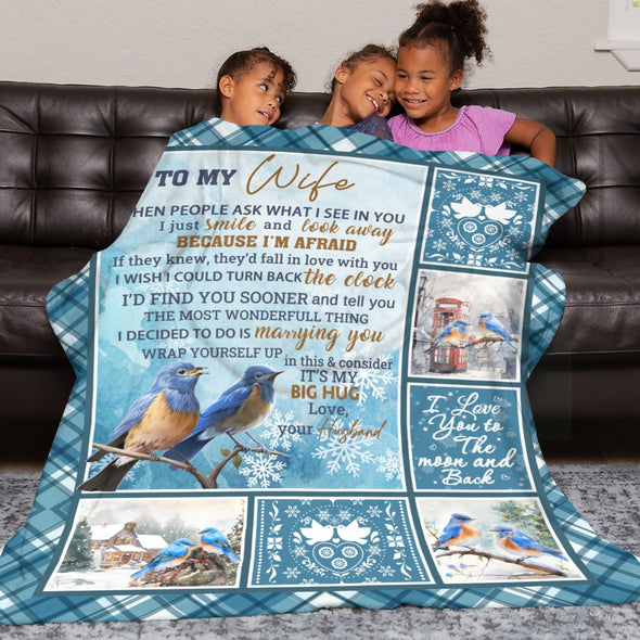 Wife Blanket, Throw Blanket Gifts for Birthday/Wedding/Anniversary/Christmas/Valentines