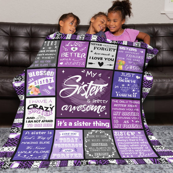 Sister Blanket Gifts, Throw Blankets Gift for Mothers Day, Christmas, Happy Birthday Gifts, Sisters Graduation Gifts Ideas for Women