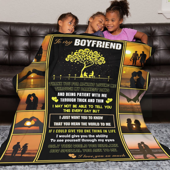 Gifts for Men Boyfriend, Valentine's Anniversary Christmas Birthday I Love You Throw Blanket for Him