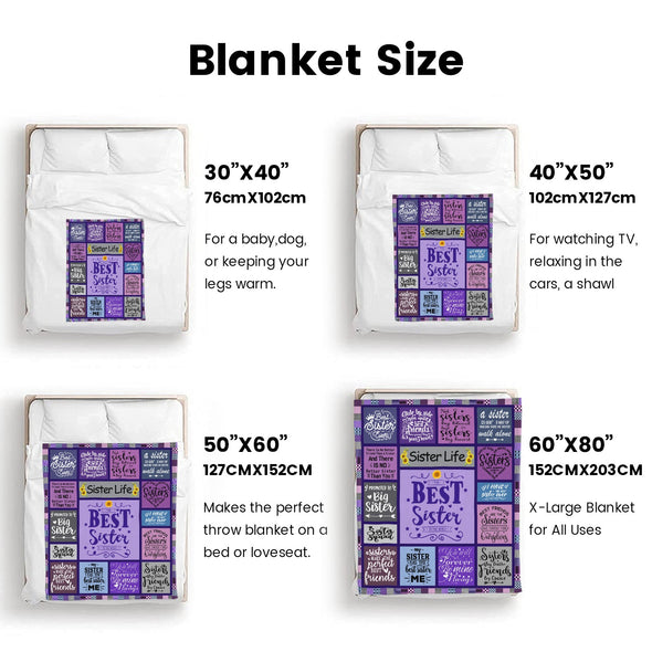 Sister Blanket Gifts, Throw Blankets Gift for Mothers Day, Christmas, Happy Birthday Gifts, Sisters Graduation Gifts Ideas for Women