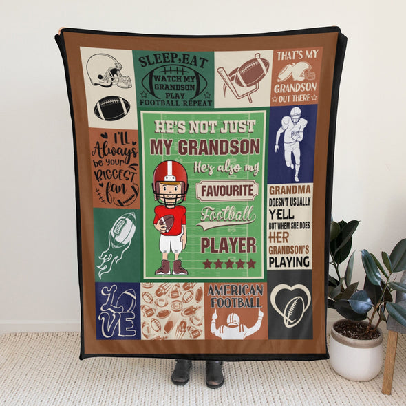 Grandson Blanket Gifts from Grandma, Grandpa, Grandparents, Nana, Grandson Birthday Graduation Soft Bed Throws Blankets