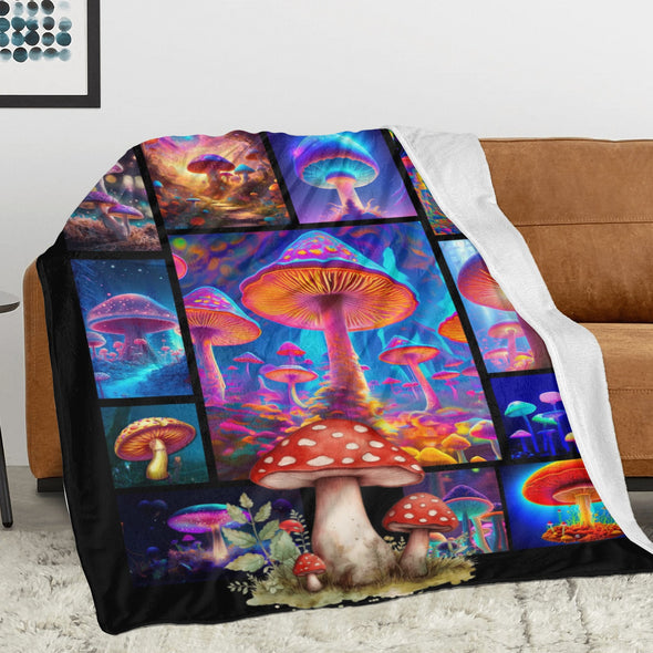 Mushroom Blanket Gifts for Kids Women Throw Blanket for Bed Couch Christmas Home Decorative All Season