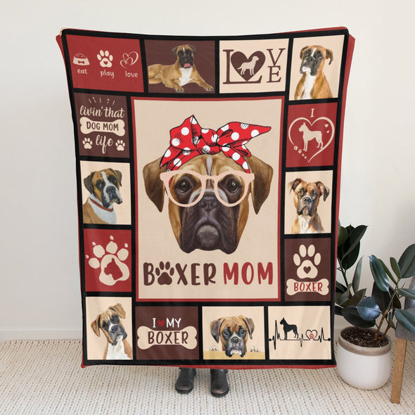 Dog Mom Blanket, Dog Lovers Gifts for Women, Puppy Throw Blanket for Bed Couch Christmas Gift