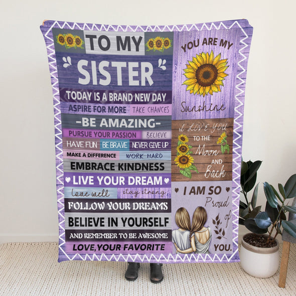 Sister Blanket Gifts, Throw Blankets Gift for Mothers Day, Christmas, Happy Birthday Gifts, Sisters Graduation Gifts Ideas for Women