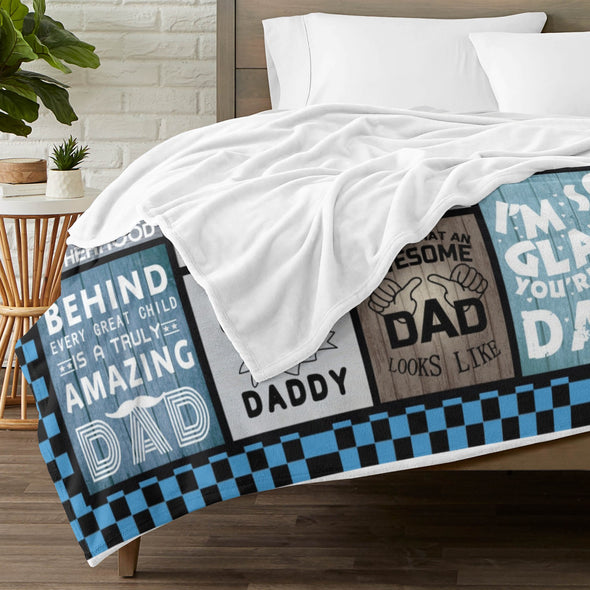 Gift for Dad from Daughter Son, Dad Blanket for Father's Day, Bed Couch Throw Blankets for Anniversary Birthday Christmas