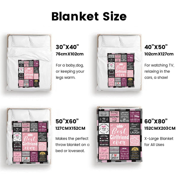 Gifts for Girlfriend Blanket, Girlfriend Birthday Gifts, Christmas Valentines Anniversary Throw Blanket for Her Women