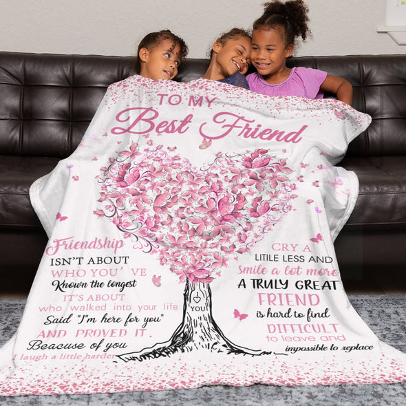 Bestie Blanket, Best Friend Birthday Gifts, Sister Throw Blanket Graduation Gifts Ideas for Women, Friendship Unique Gifts