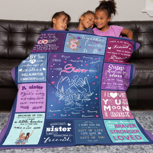 Sister Blanket Gifts, Throw Blankets Gift for Mothers Day, Christmas, Happy Birthday Gifts, Sisters Graduation Gifts Ideas for Women