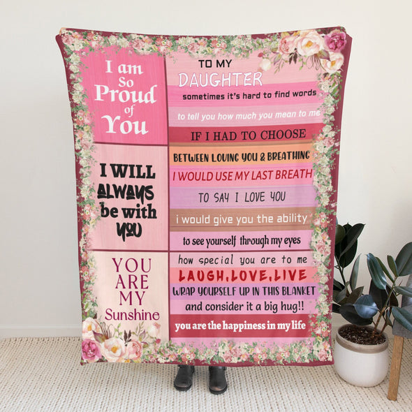 Daughter Blanket, Daughter Birthday Gift, Throw Blanket from Mom Dad, Graduation Christmas Wedding Mothers Day Gifts