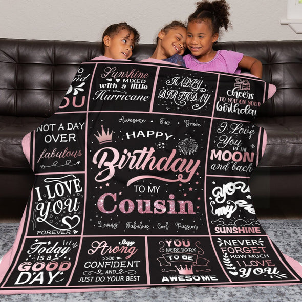 Birthday Gifts for Women Blanket, Happy Birthday Decorations Throw for Girls Her Friend Mom Sister Grandma Wife