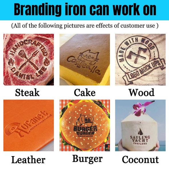 Custom Branding Iron for Wood Personalized Electric Metal Burning Stamp for Leather Food Party Wedding Bread Making Gifts