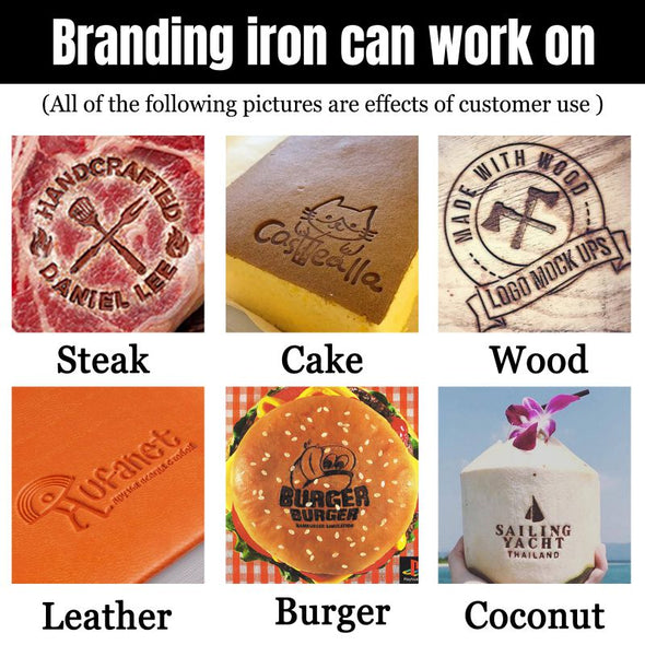 Custom Branding Iron for Wood Personalized Electric Metal Burning Stamp for Leather Food Party Wedding Gifts