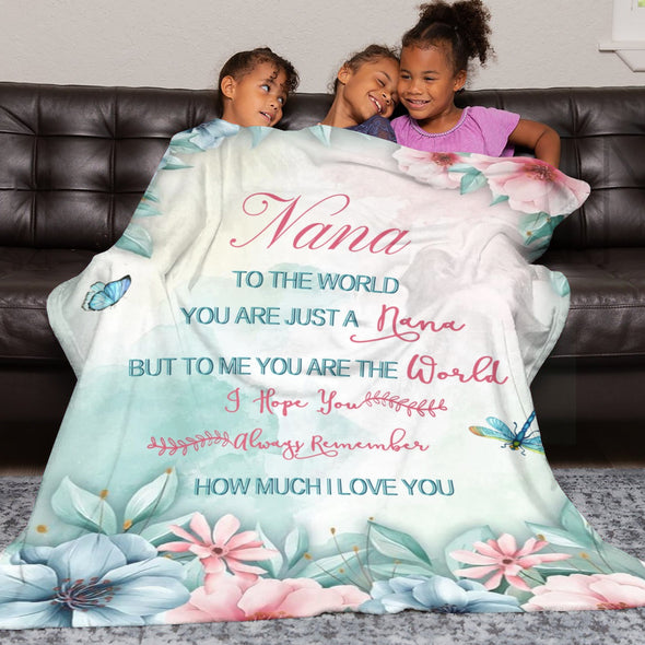 Nana Gifts Blanket, Birthday Gifts for Nana Throw, Nana Gifts from Grandkids, Grandma Gifts for Mothers Day Christmas