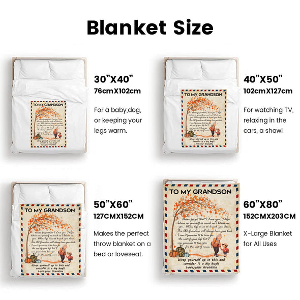 Grandson Blanket Gifts from Grandma, Grandpa, Grandparents, Nana, Grandson Birthday Graduation Soft Bed Throws Blankets