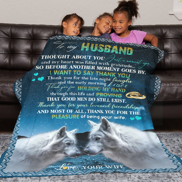 Husband Gifts Blanket, Anniversary Couple Gifts for Him, Throw Blanket for Boyfriend Christmas, Valentine, Birthday, Wedding Gifts