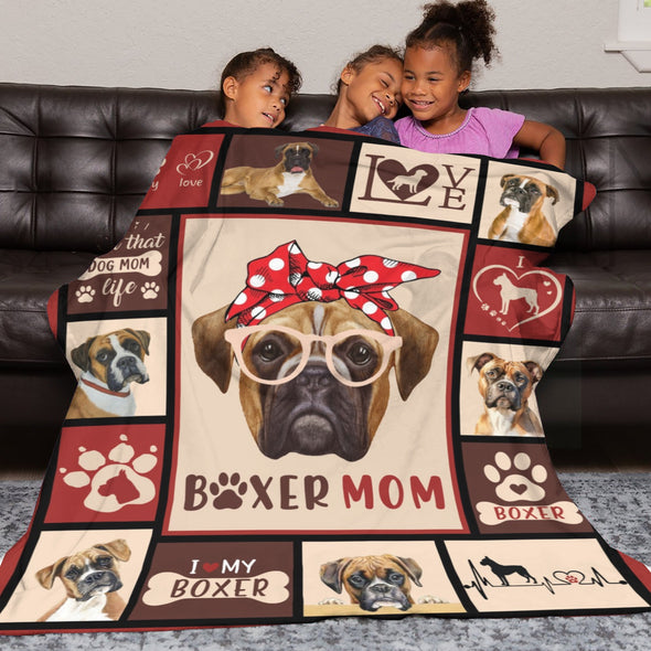 Dog Mom Blanket, Dog Lovers Gifts for Women, Puppy Throw Blanket for Bed Couch Christmas Gift