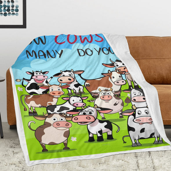 Cow Print Blanket, Cute Cow Throw Blanket Soft Sofa Couch Bed Travel Bedding Room Decor for Kids Teens Adults Christmas Gifts