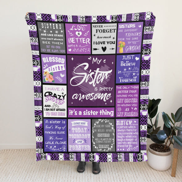 Sister Blanket Gifts, Throw Blankets Gift for Mothers Day, Christmas, Happy Birthday Gifts, Sisters Graduation Gifts Ideas for Women