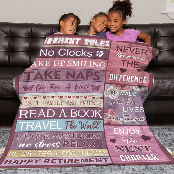 Retirement Blanket Gifts for Women/Men, Funny Farewell Throw Blanket for Going Away Gift, Coworker Leaving Gift