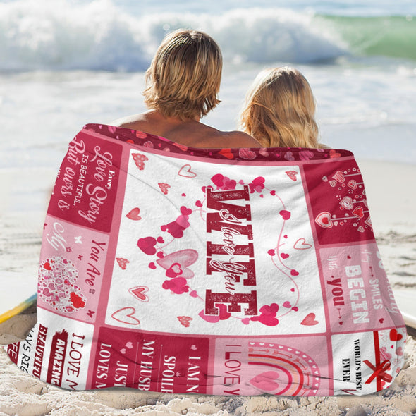 Wife Blanket, Throw Blanket Gifts for Birthday/Wedding/Anniversary/Christmas/Valentines