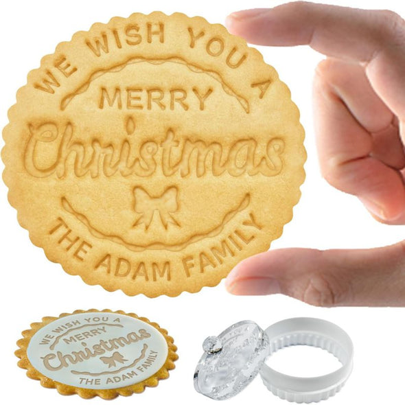 Personalized Cookie Stamp Custom Christmas Cookie Press Baking Acrylic Cutter for Wedding Birthday Holidays Gifts