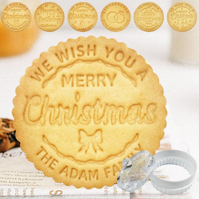 Personalized Cookie Stamp Custom Christmas Cookie Press Baking Acrylic Cutter for Wedding Birthday Holidays Gifts