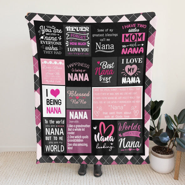 Nana Gifts Blanket, Birthday Gifts for Nana Throw, Nana Gifts from Grandkids, Grandma Gifts for Mothers Day Christmas