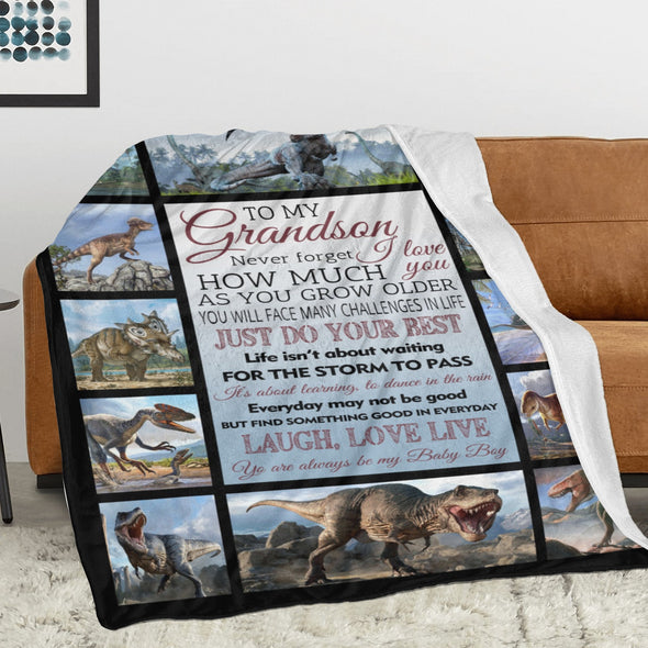 Grandson Blanket Gifts from Grandma, Grandpa, Grandparents, Nana, Grandson Birthday Graduation Soft Bed Throws Blankets