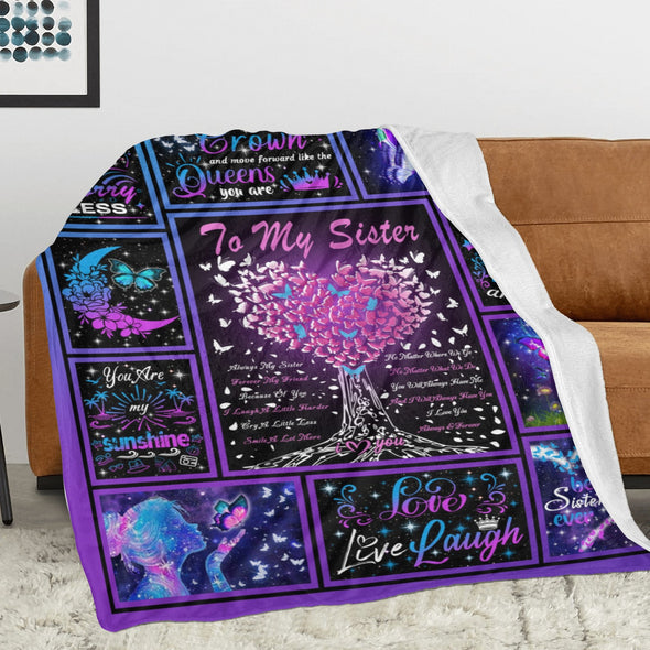 Sister Blanket Gifts, Throw Blankets Gift for Mothers Day, Christmas, Happy Birthday Gifts, Sisters Graduation Gifts Ideas for Women