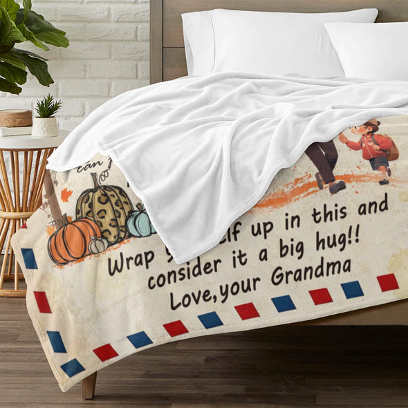 Grandson Blanket Gifts from Grandma, Grandpa, Grandparents, Nana, Grandson Birthday Graduation Soft Bed Throws Blankets