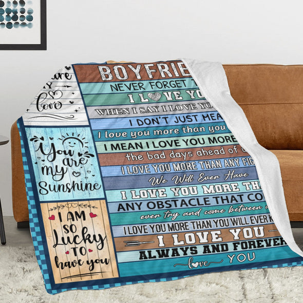 Gifts for Men Boyfriend, Valentine's Anniversary Christmas Birthday I Love You Throw Blanket for Him