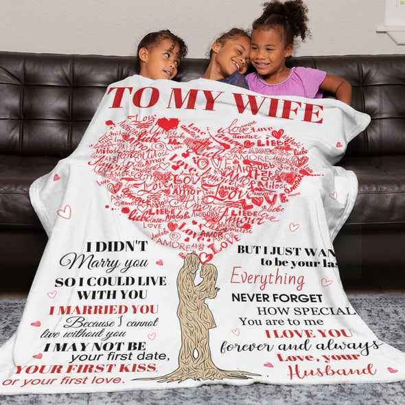 Wife Blanket, Throw Blanket Gifts for Birthday/Wedding/Anniversary/Christmas/Valentines