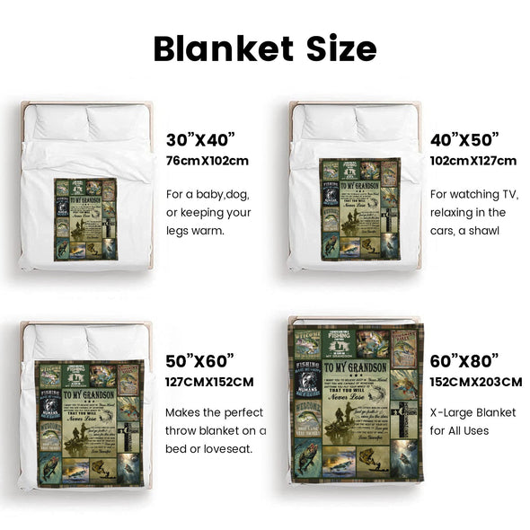 Grandson Blanket Gifts from Grandma, Grandpa, Grandparents, Nana, Grandson Birthday Graduation Soft Bed Throws Blankets