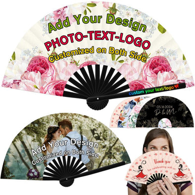 Custom Popping Fans for Line Dancing Personalized Decorative Folding Fans Customized with Pictures Text for Home