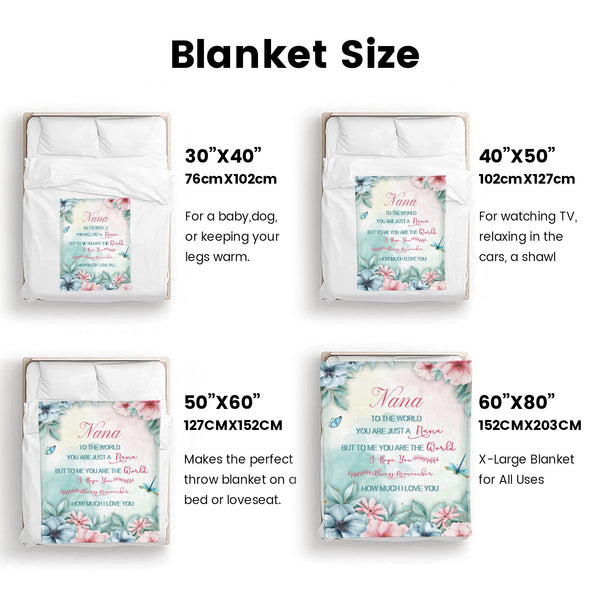 Nana Gifts Blanket, Birthday Gifts for Nana Throw, Nana Gifts from Grandkids, Grandma Gifts for Mothers Day Christmas