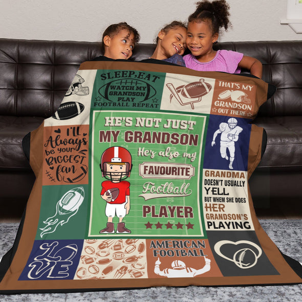 Grandson Blanket Gifts from Grandma, Grandpa, Grandparents, Nana, Grandson Birthday Graduation Soft Bed Throws Blankets