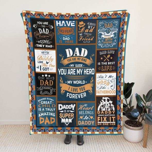 Gift for Dad from Daughter Son, Dad Blanket for Father's Day, Bed Couch Throw Blankets for Anniversary Birthday Christmas