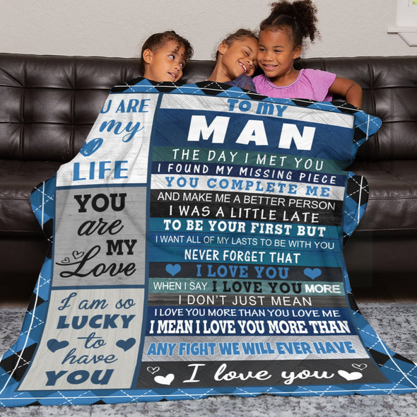 Gifts for Men Boyfriend, Valentine's Anniversary Christmas Birthday I Love You Throw Blanket for Him