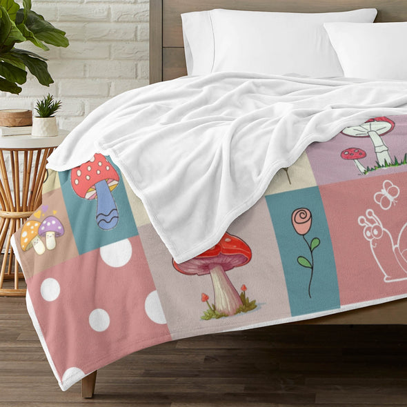 Mushroom Blanket Gifts for Kids Women Throw Blanket for Bed Couch Christmas Home Decorative All Season